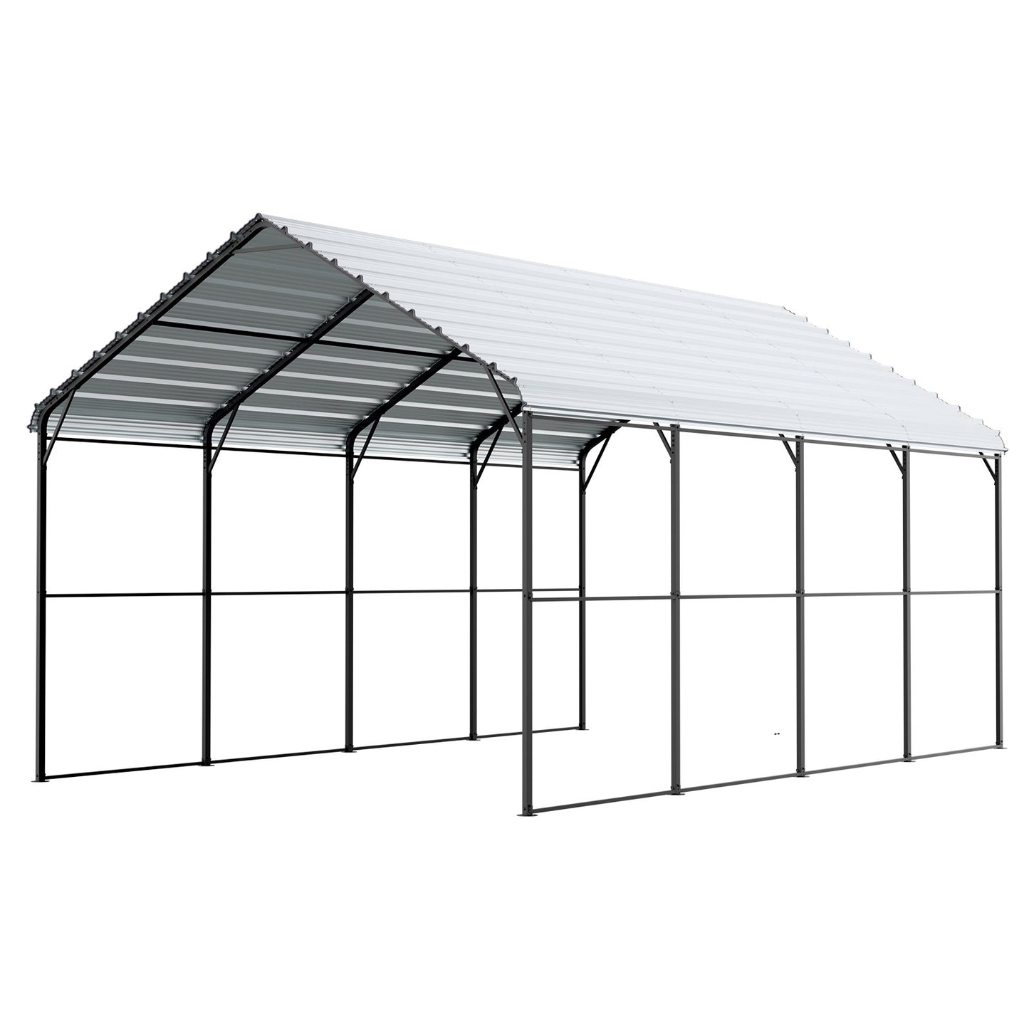 12' x 20' Metal Carport Heavy Duty Outdoor Car Shelter Garage for Boats