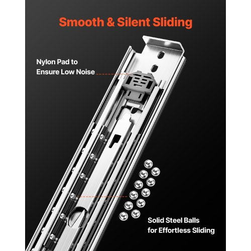 1 pair 18-60 inch soft-closing drawer slides ball bearing full extension | EU