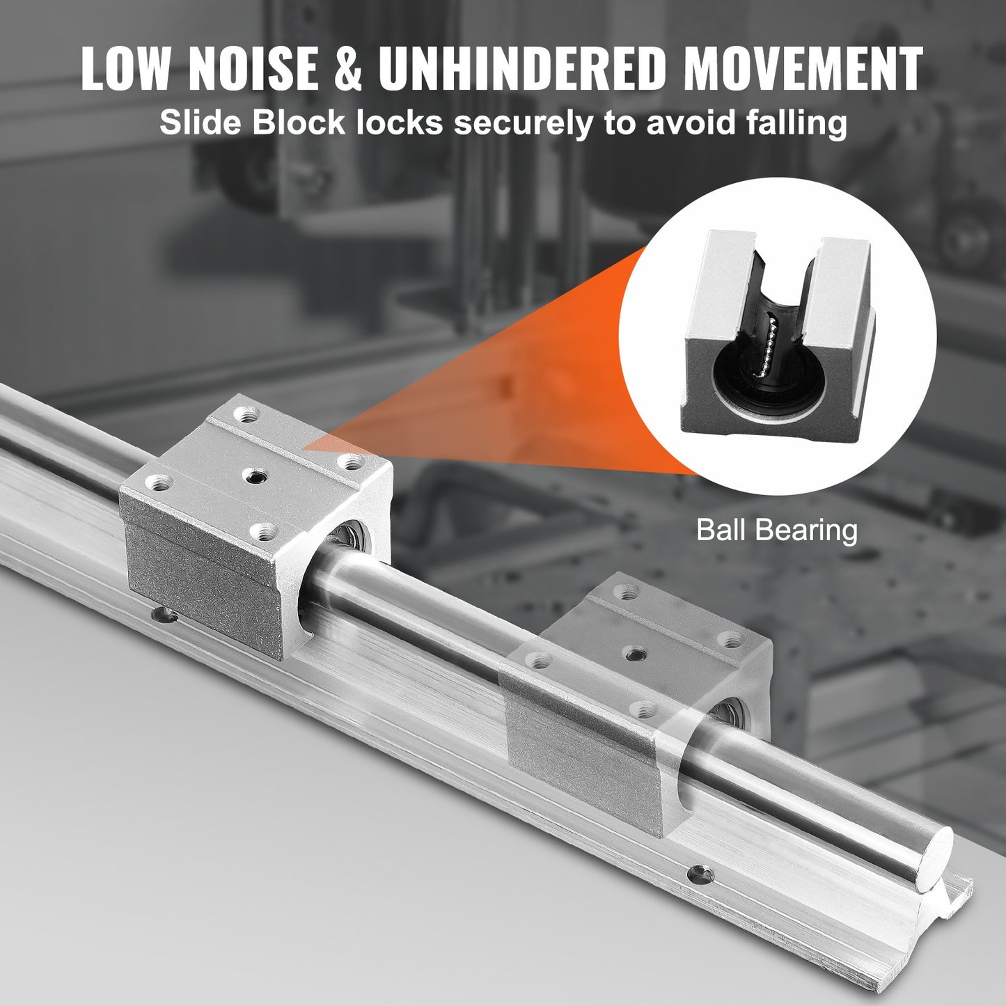 Linear Guide Rails, SBR16 1500mm, 2PCS 59inch/1500mm SBR16 Guide Rails and 4PCS SBR16UU Slide Blocks, Linear Rails and Bearing Kit for Automated Machines DIY Project CNC Router Machines