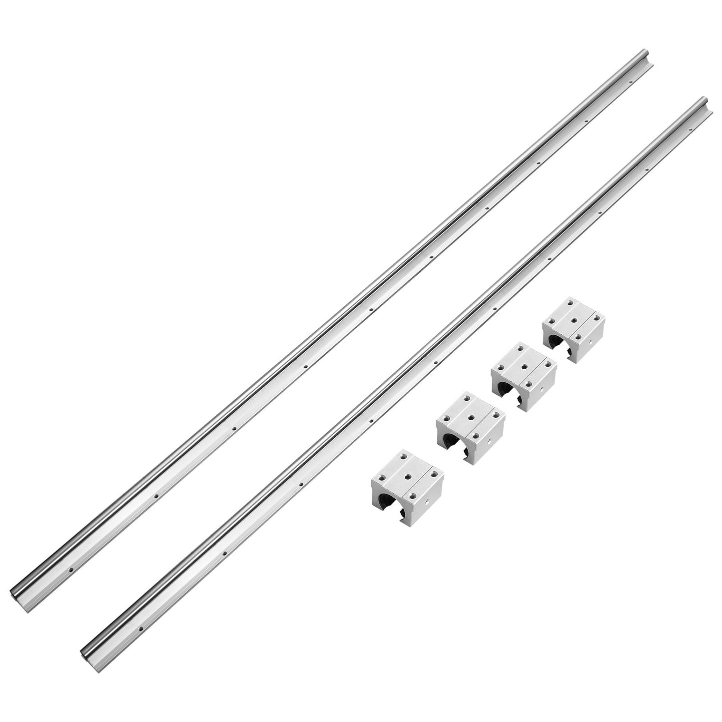 Linear Guide Rails, SBR16 1500mm, 2PCS 59inch/1500mm SBR16 Guide Rails and 4PCS SBR16UU Slide Blocks, Linear Rails and Bearing Kit for Automated Machines DIY Project CNC Router Machines