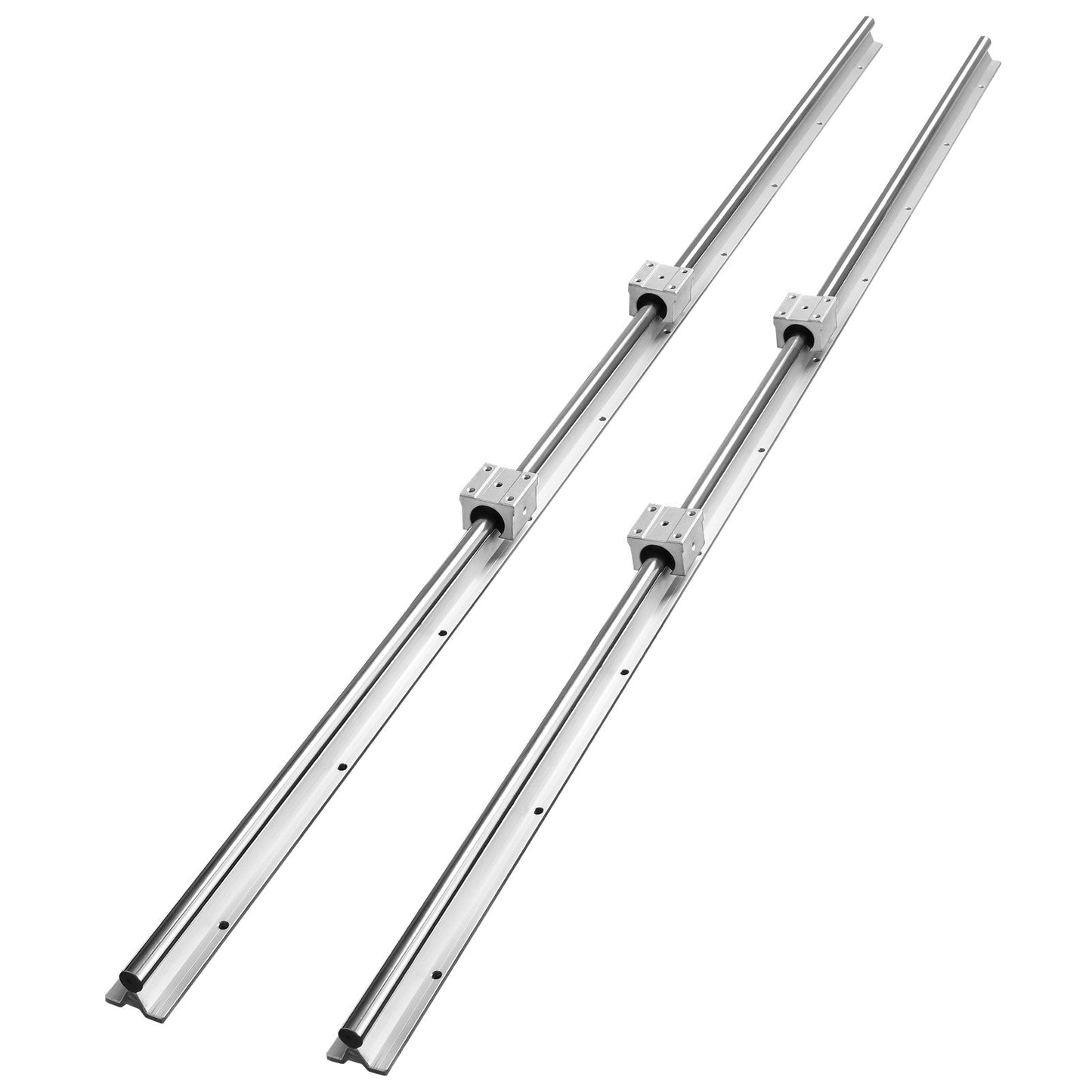 Linear Guide Rails, SBR16 1500mm, 2PCS 59inch/1500mm SBR16 Guide Rails and 4PCS SBR16UU Slide Blocks, Linear Rails and Bearing Kit for Automated Machines DIY Project CNC Router Machines