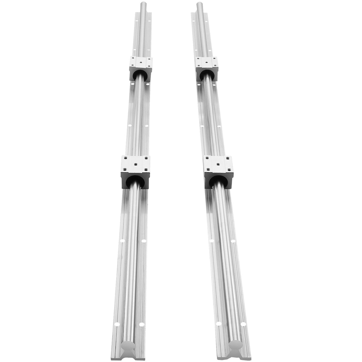 Linearführungsschienen, SBR16 800 mm, 2 Stück 31,5 Zoll/800 mm SBR16-Führungsschienen und 4 Stück SBR16UU-Gleitblöcke, Linearschienen und Lagersatz für automatisierte Maschinen, DIY-Projekt-CNC-Fräsmaschinen