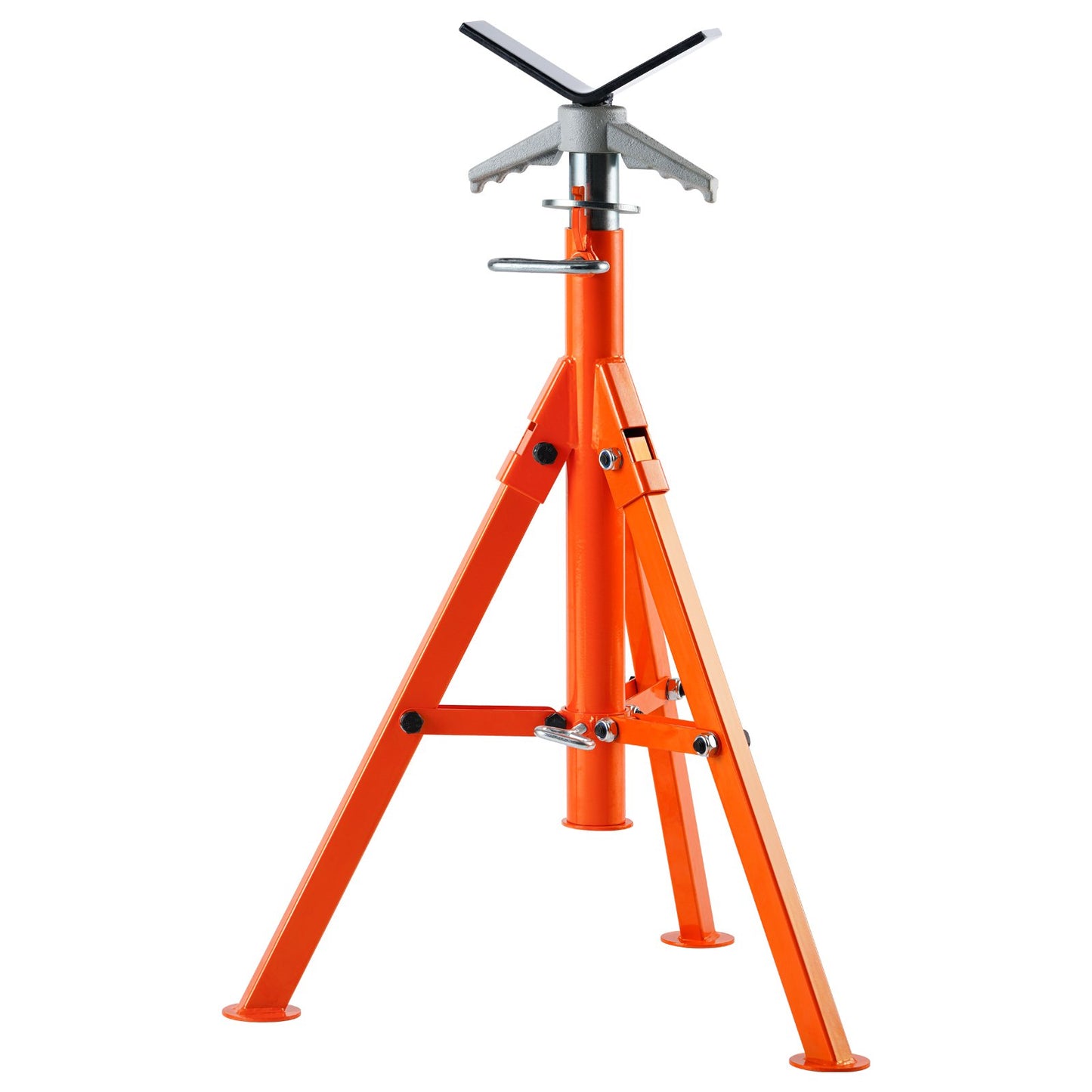 Pipe Stand, 2500LBS Heavy Duty Pipe Jack-stativ, 27,2"-52" Höjdjusterbar V Head Pipe Stand, 45# stål fällbar Jack Stand för 1/2-12 tums rör