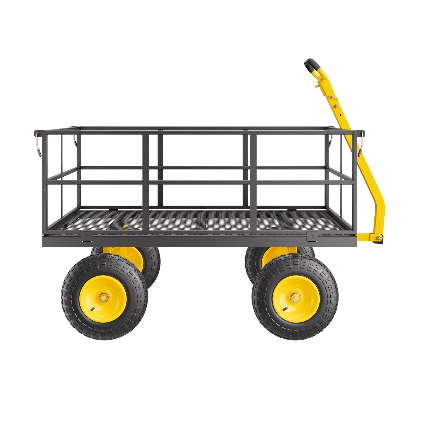 Steel Garden Cart 1400lb Capacity Heavy Duty Yard Wagon Cart 13in Tires
