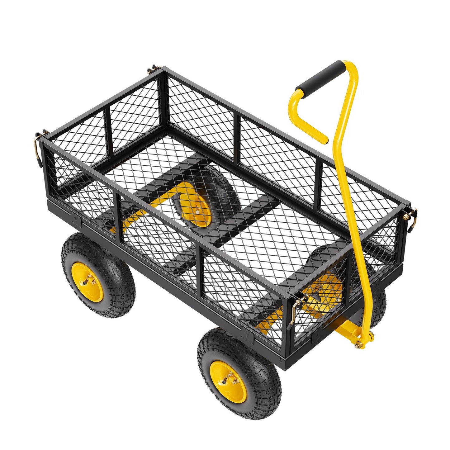 Steel Garden Cart 500lb Capacity Heavy Duty Yard Wagon Cart 10in Tires