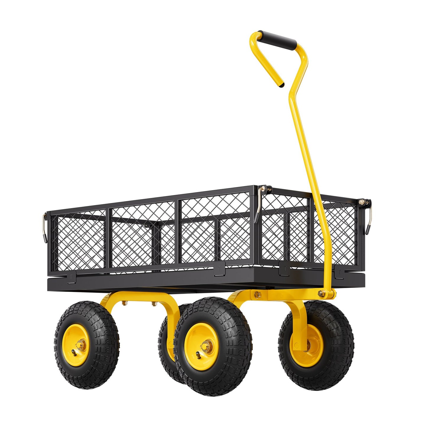Steel Garden Cart 500lb Capacity Heavy Duty Yard Wagon Cart 10in Tires