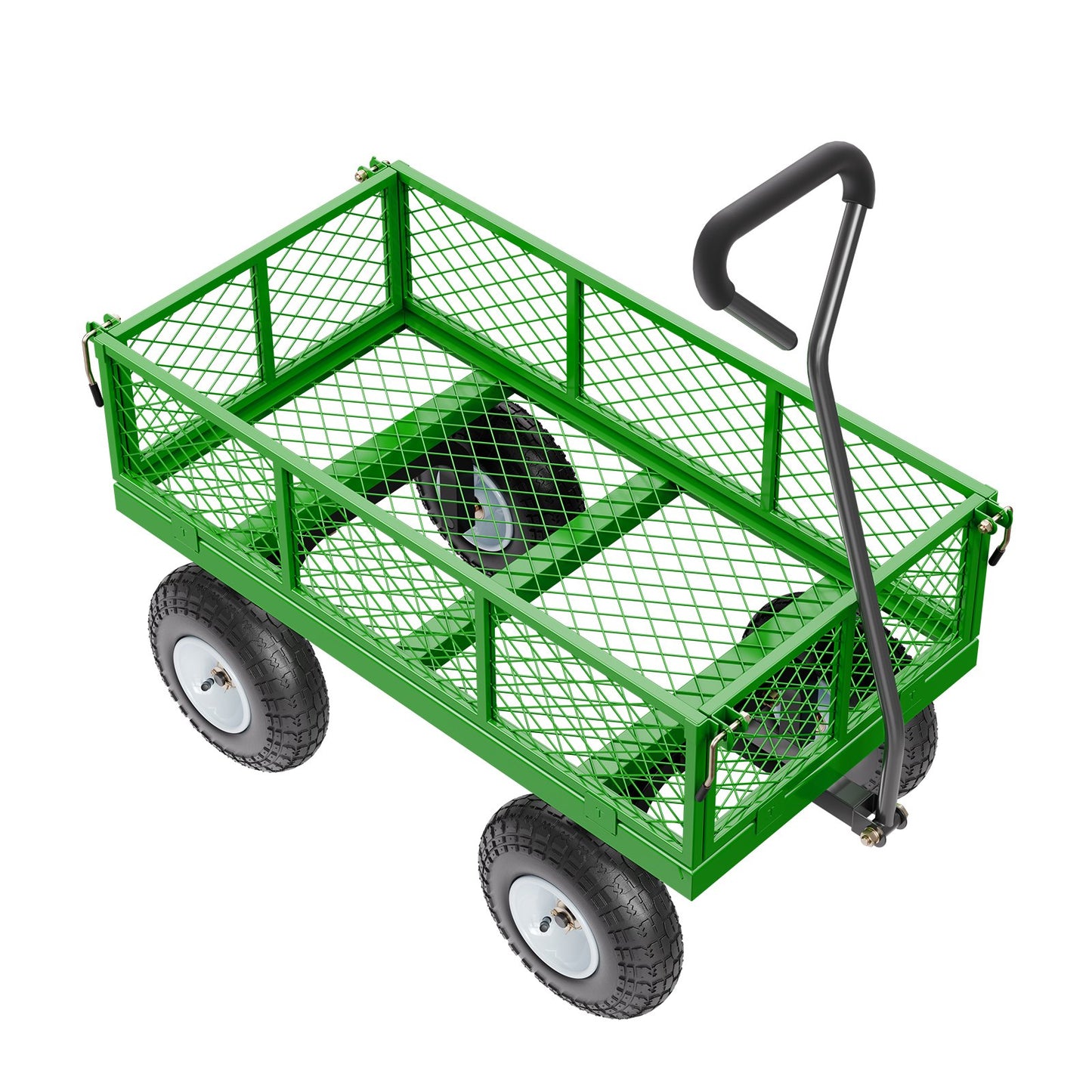 Steel Garden Cart 680lb Capacity Heavy Duty Yard Wagon Cart 10in Tires