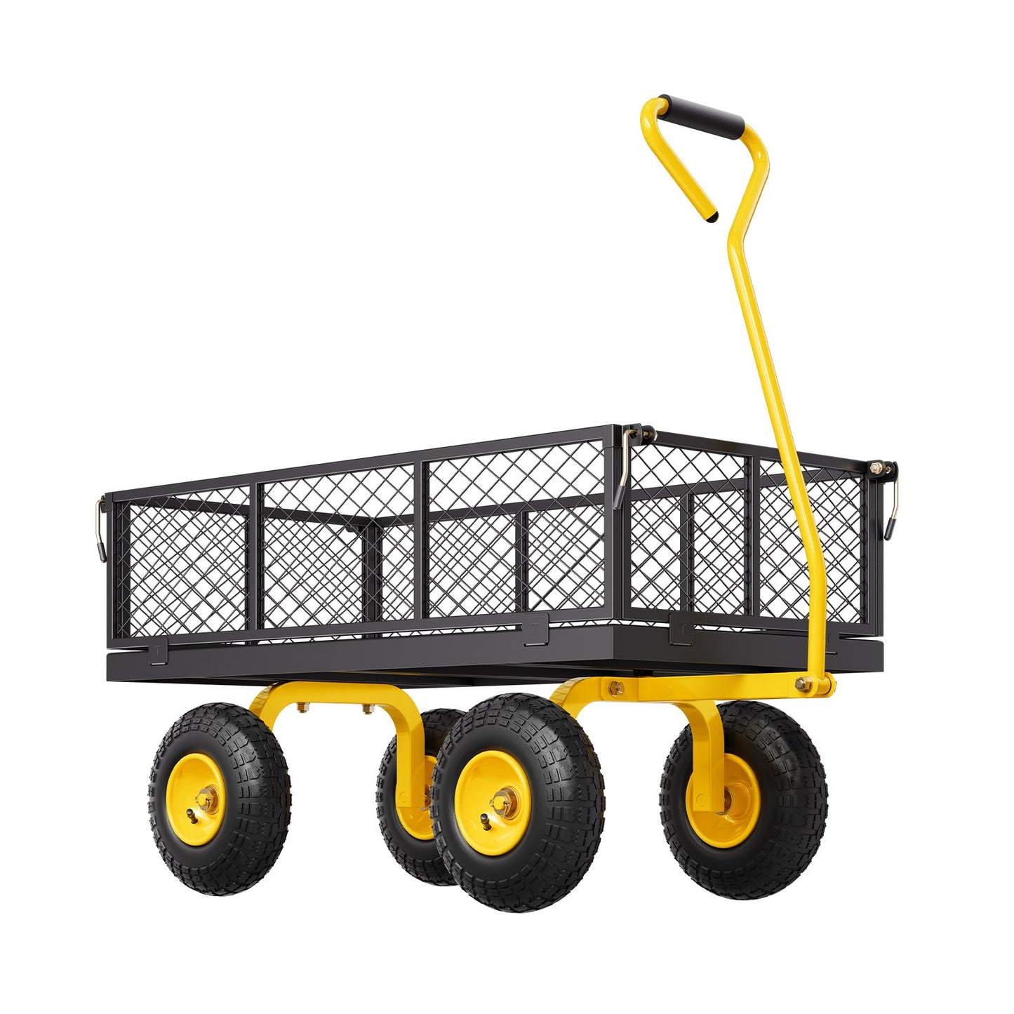 Steel Garden Cart 900lb Capacity Heavy Duty Yard Wagon Cart 10in Tires