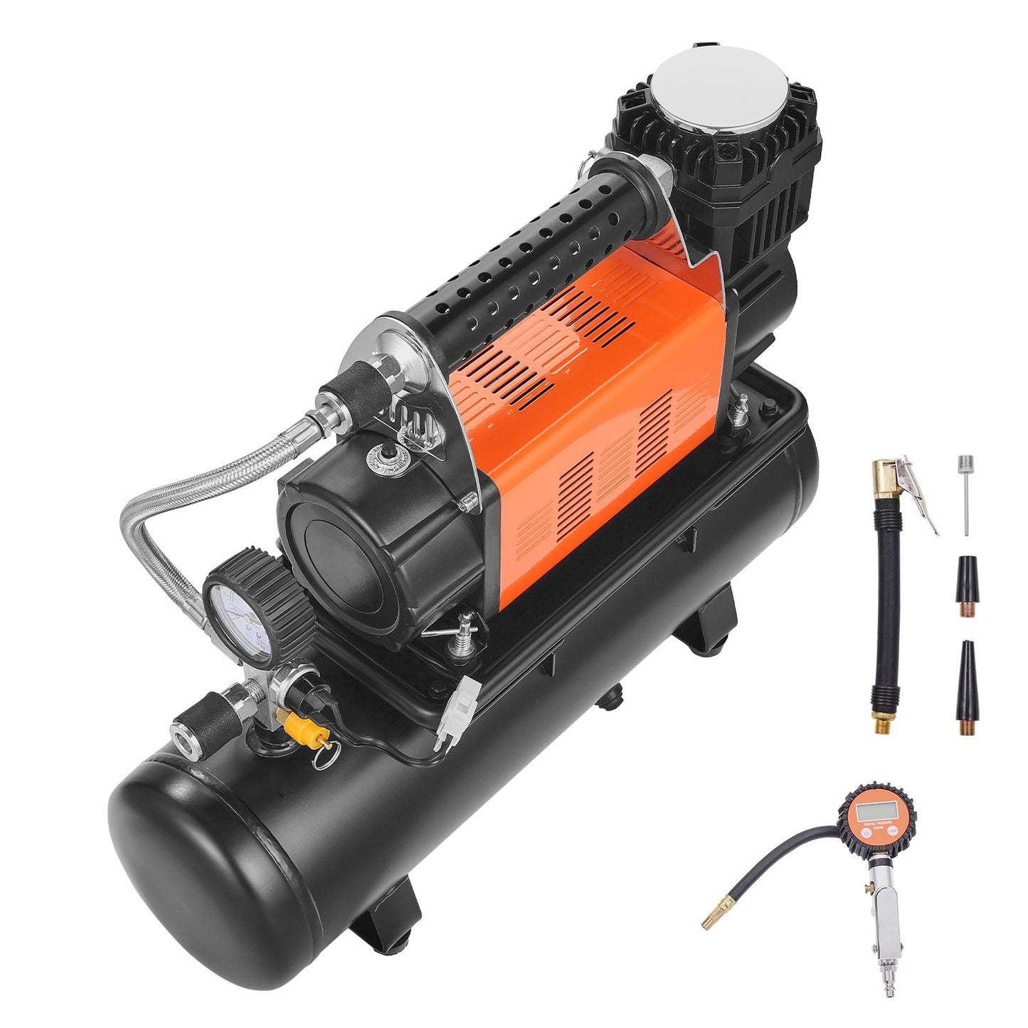 Heavy Duty Air Compressor & 6L Tank 6.35CFM Portable Tire Inflator 150PSI