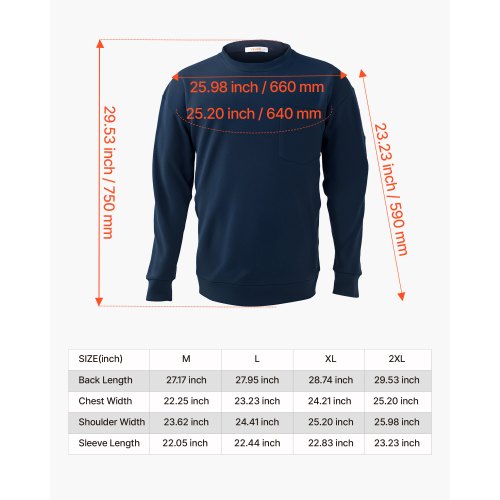 FR Skjortor, Flamskyddande Långärmade Kläder Lätt 7 oz Andningsbar Bomull, Herr Flamhämmande Arbetsskjorta med Förkrympbehandling och Ficka, För Svetsare, Elektriker, Marinblå 2XL | EU