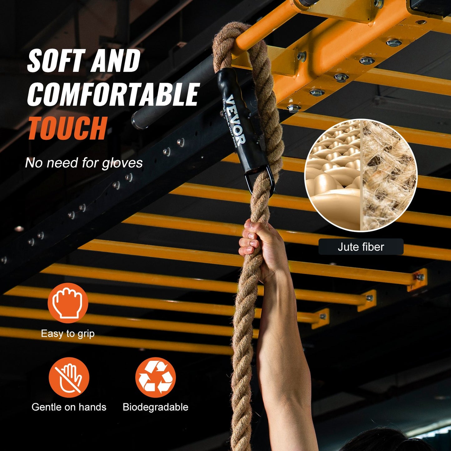 1,5"x25FT Gym klätterrep Fitness Styrketräningsrep Hemträning