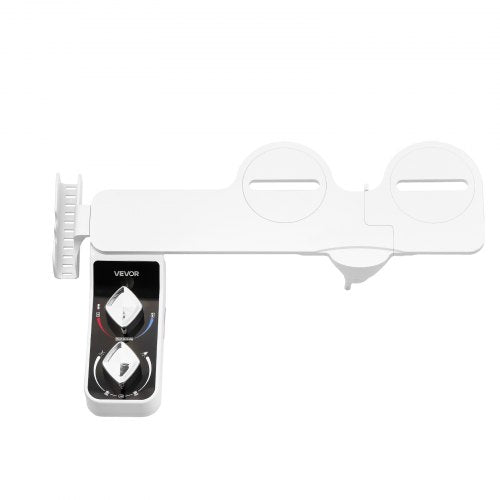 Bidet accessory for toilet, hot and cold, dual nozzles, adjustable pressure