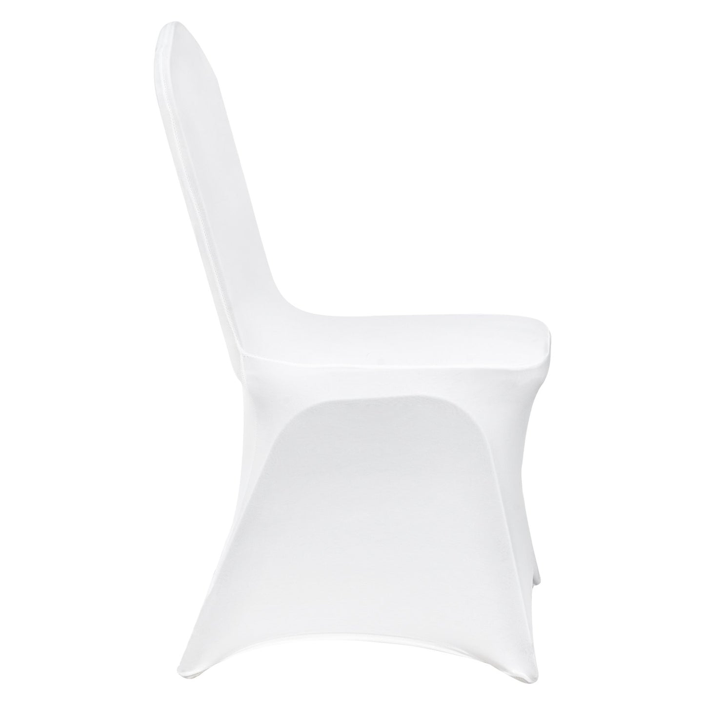 Universal 150 st Stolöverdrag Vit Spandex Stretch Vikbart Bröllop Flat Front