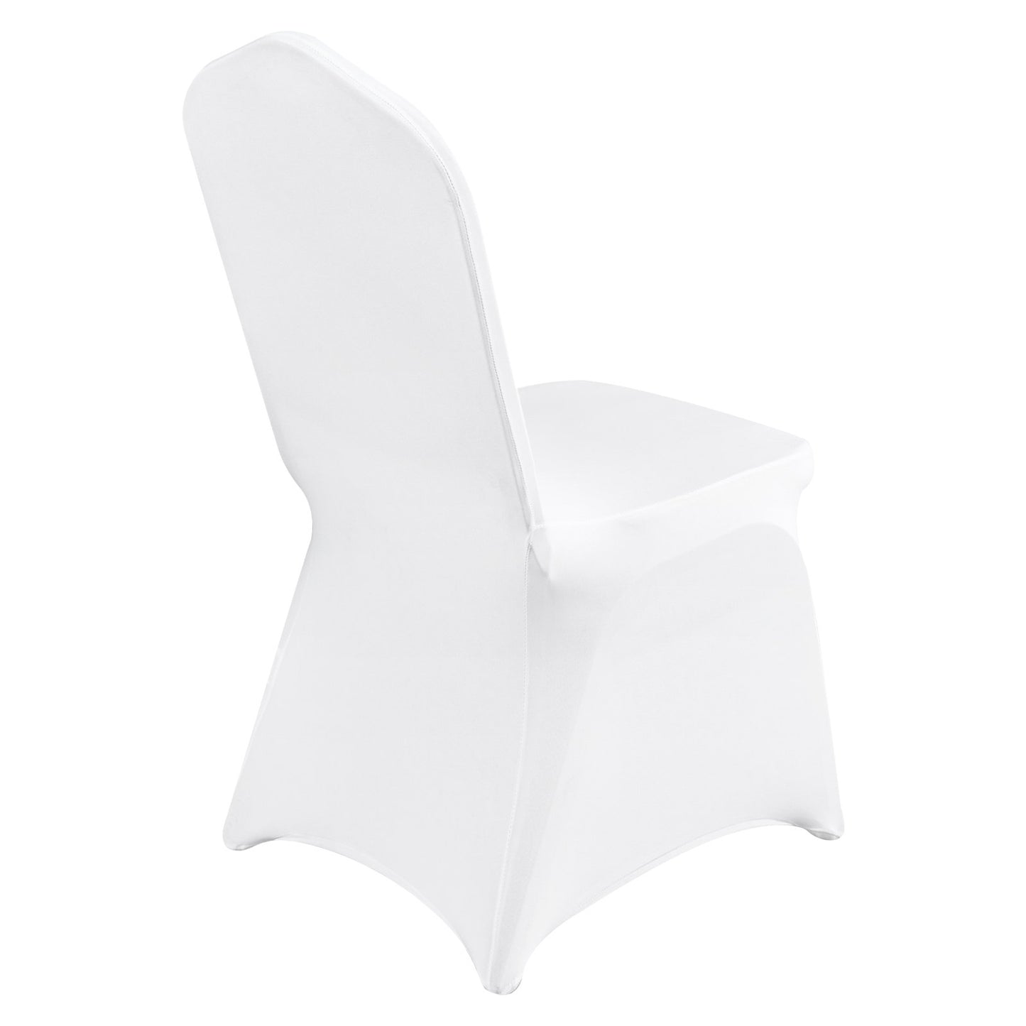Universal 150 st Stolöverdrag Vit Spandex Stretch Vikbart Bröllop Flat Front