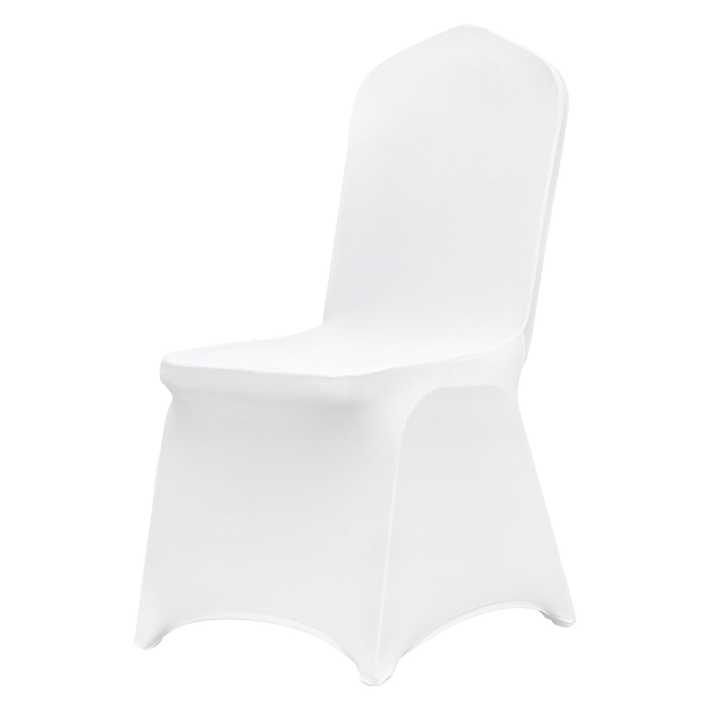 Universal 150 st Stolöverdrag Vit Spandex Stretch Vikbart Bröllop Flat Front