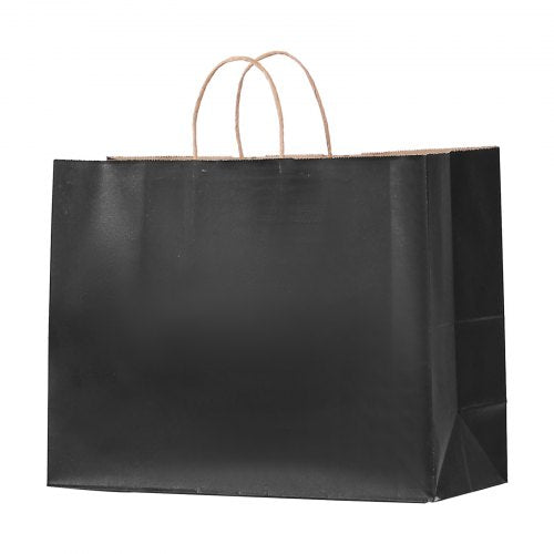 Kraftpapperspåsar med handtag 100 st 16x6x12 i partypåse svart | EU