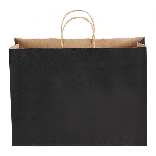 Kraftpapperspåsar med handtag 100 st 16x6x12 i partypåse svart | EU
