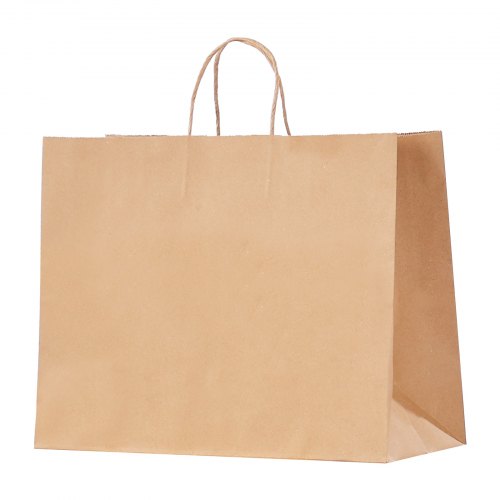 Kraftpapperspåsar med handtag 50 st 16x6x12 i partypåse brun | EU