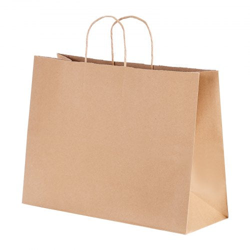 Kraftpapperspåsar med handtag 50 st 16x6x12 i partypåse brun | EU