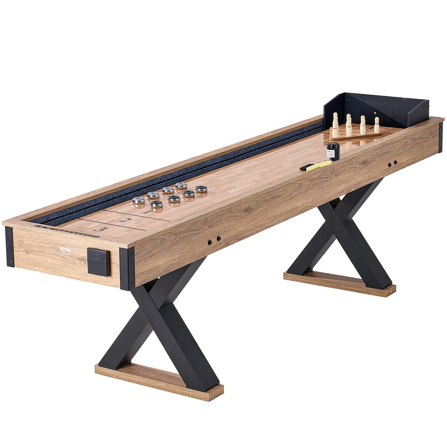 9 fot Shuffleboard Bord 2 i 1 Shuffleboard och Bowling Combo Game Set