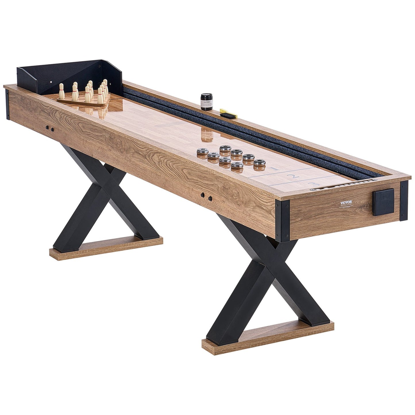 9 fot Shuffleboard Bord 2 i 1 Shuffleboard och Bowling Combo Game Set