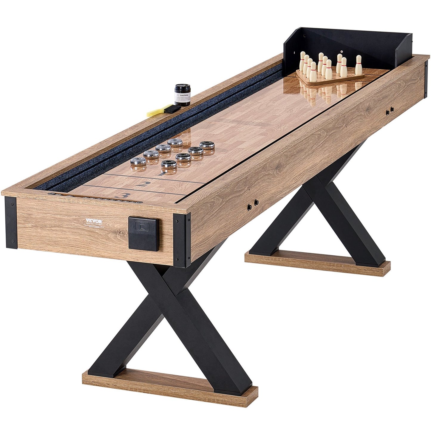 9 fot Shuffleboard Bord 2 i 1 Shuffleboard och Bowling Combo Game Set