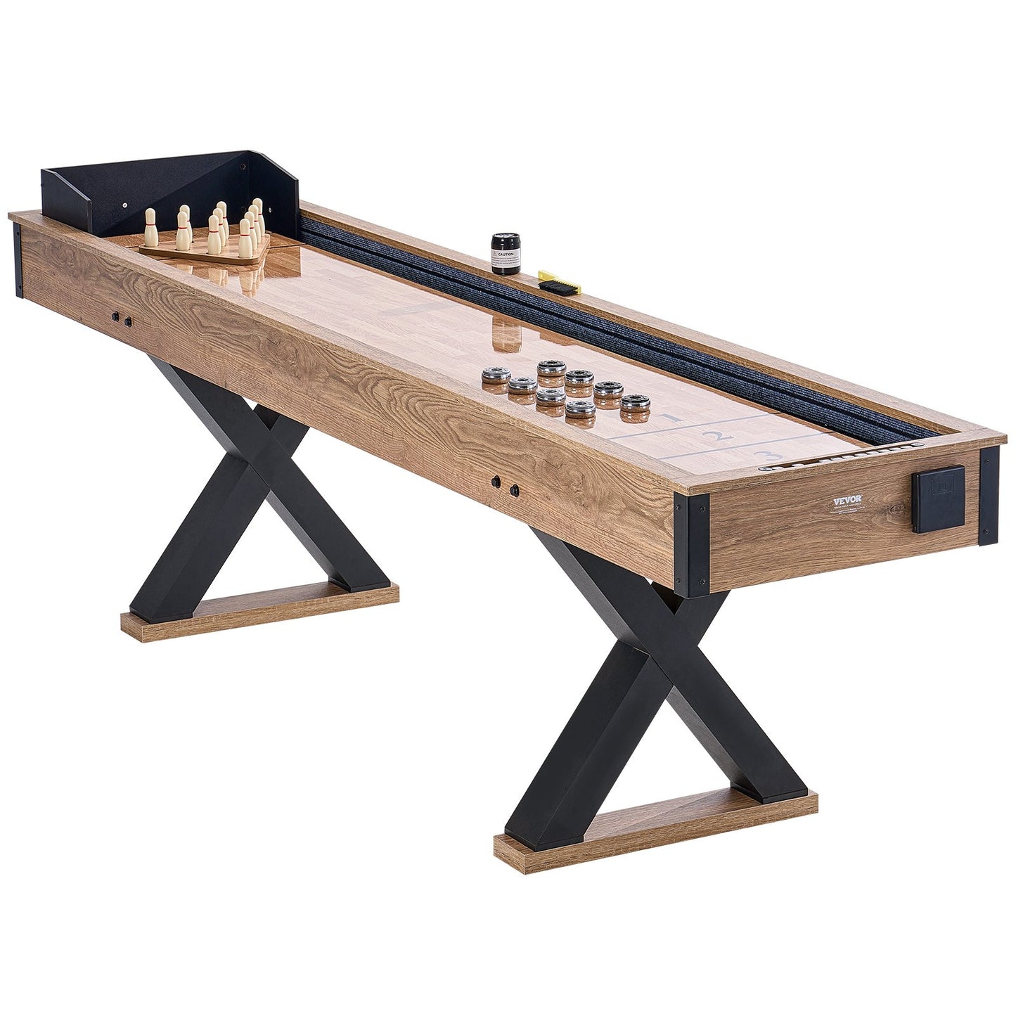 9 fot Shuffleboard Bord 2 i 1 Shuffleboard och Bowling Combo Game Set