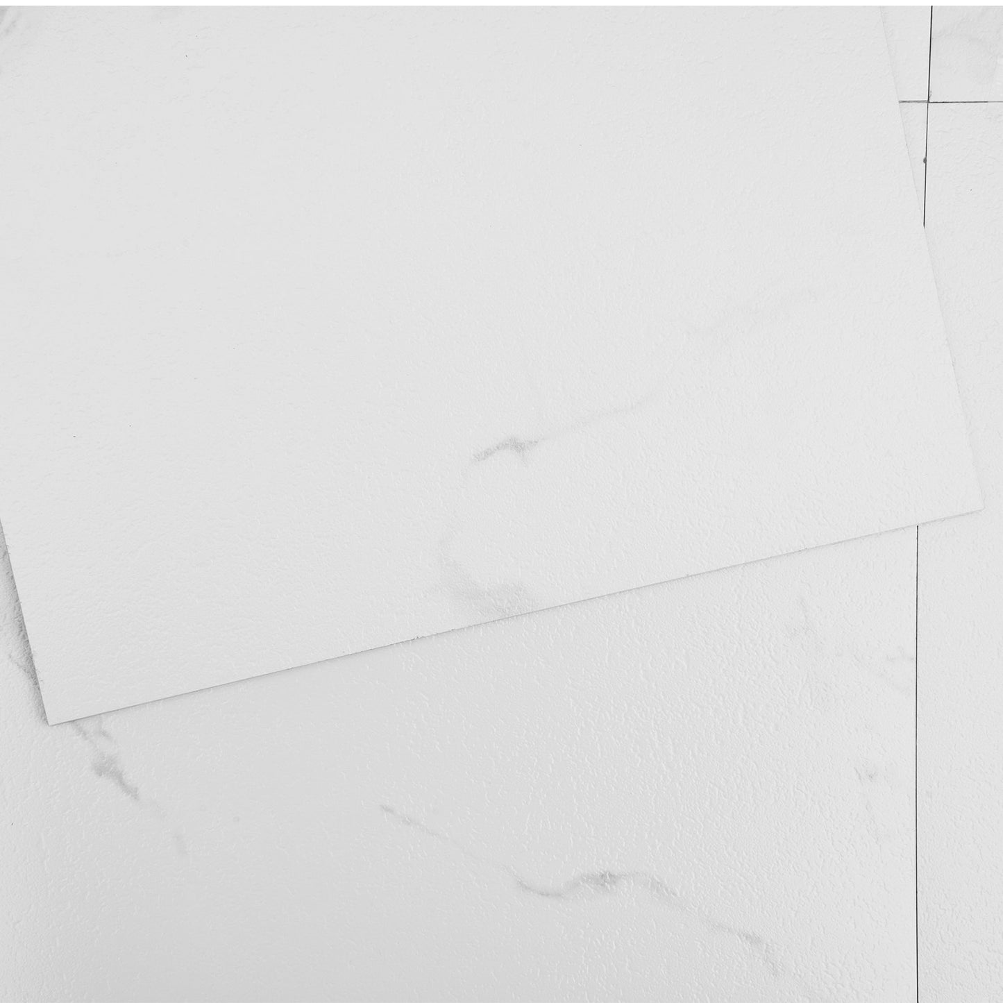 Self-Adhesive Vinyl Floor Tiles 12 x 12 Inch, 50 Tiles 1.5mm Thick Peel & Stick, White Marble Texture DIY Flooring for Kitchen, Dining Room, Bedroom and Bathroom, Easy for Home Decor