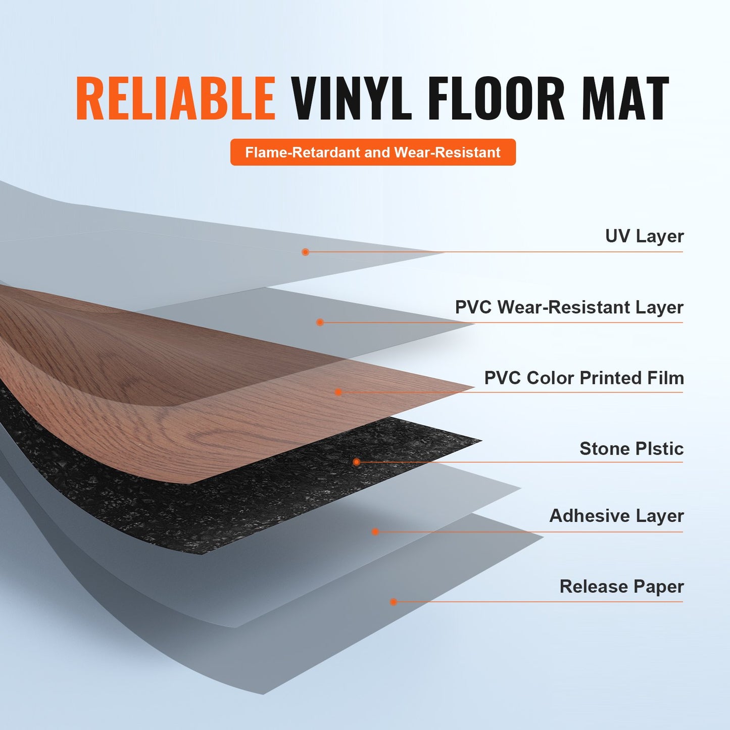 Självhäftande vinylgolvplattor 36 x 6 tum, 36 plattor 2,5 mm tjocka Peel & Stick, djupbruna träfibrer DIY-golv för kök, matsal, sovrum och badrum, lätt för heminredning