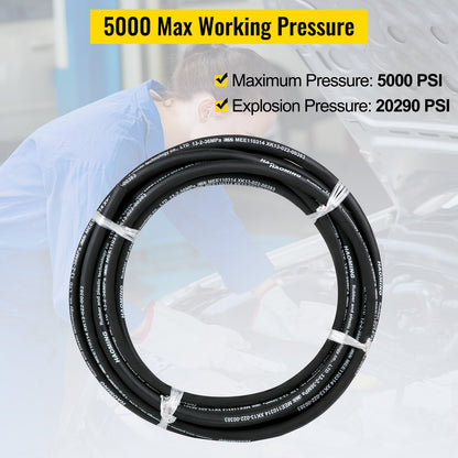 Hydraulic Hose 1/2" Hydraulic Oil Hoses 50 Feet 5000 PSI Maximum Pressure