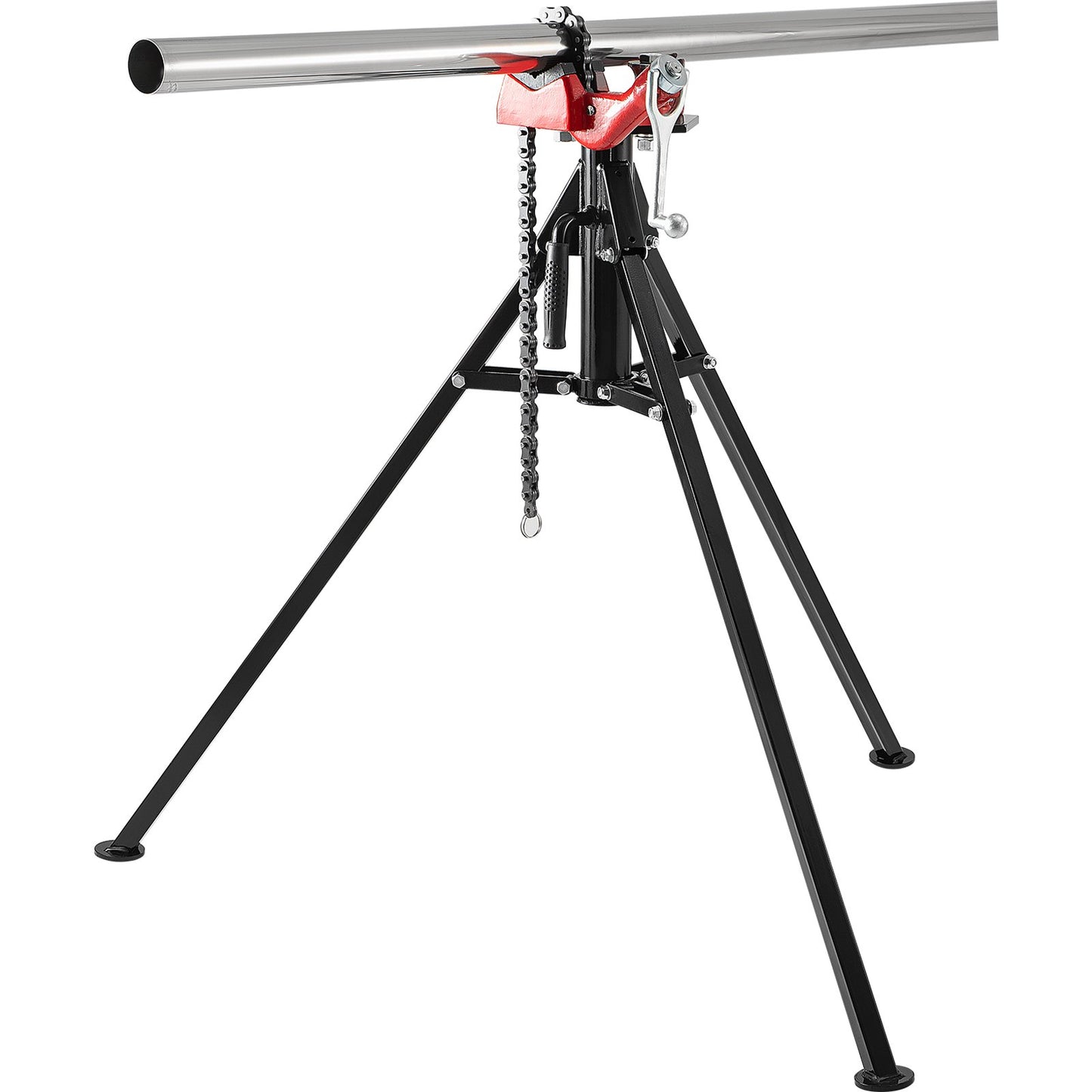 Dreibeiniger Rohrkettenschraubstock | Rohrkapazität 1/8"-5" | 36,4" Länge | Tragbare, klappbare Stahlbeine | Rohr greifen, stützen und biegen | Ideal für Fabrik, Werkstatt und Heimgebrauch