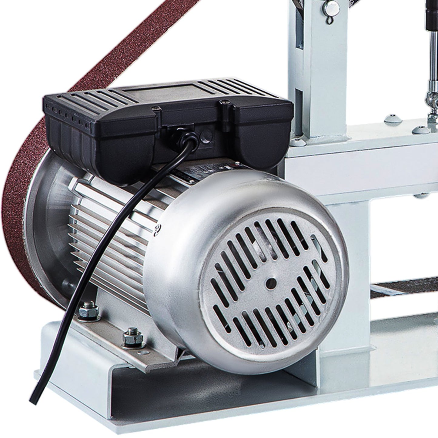2HP belt sander constant speed 2 X 82 inch belt disc sander with 3 grinding discs 110V bench grinder 12 inch disc and flat flat tool rest for knife making