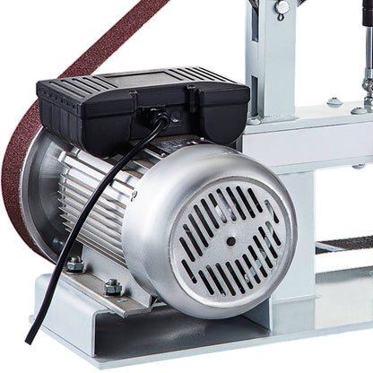 2HP belt sander constant speed 2 X 82 inch belt disc sander with 3 grinding discs 110V bench grinder 12 inch disc and flat flat tool rest for knife making