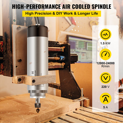 1.5KW 2220V air cooled spindle motor CNC air cooling spindle motor for CNC engraving milling machine