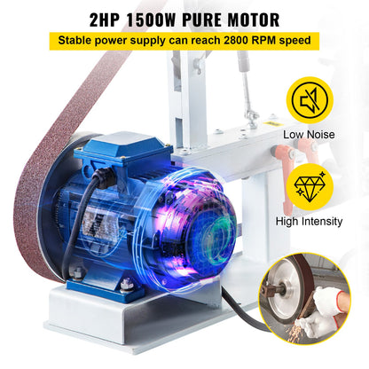 Benchtop &amp; Belt Sander Benchtop Sander 1.5KW with Ph 427 X 12" Wheel Adjustable Sanding Belt, Central Machine Belt and Disc Sander 0-2800 rpm Combination Sanders