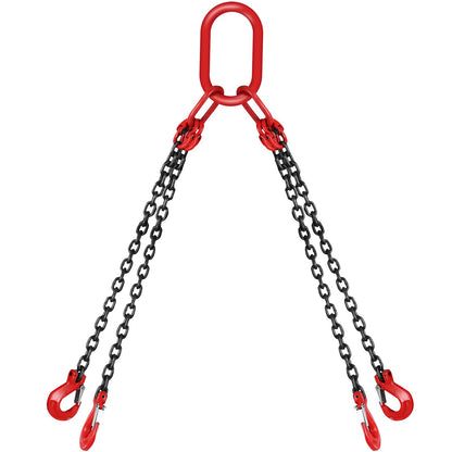 8MM Lifting Chain Sling with Hooks, 4 Legs Chain Sling Chain Sling, 1.5M Lifting Chains Chain Hanging with Shorter Crane 11023LBS/5T