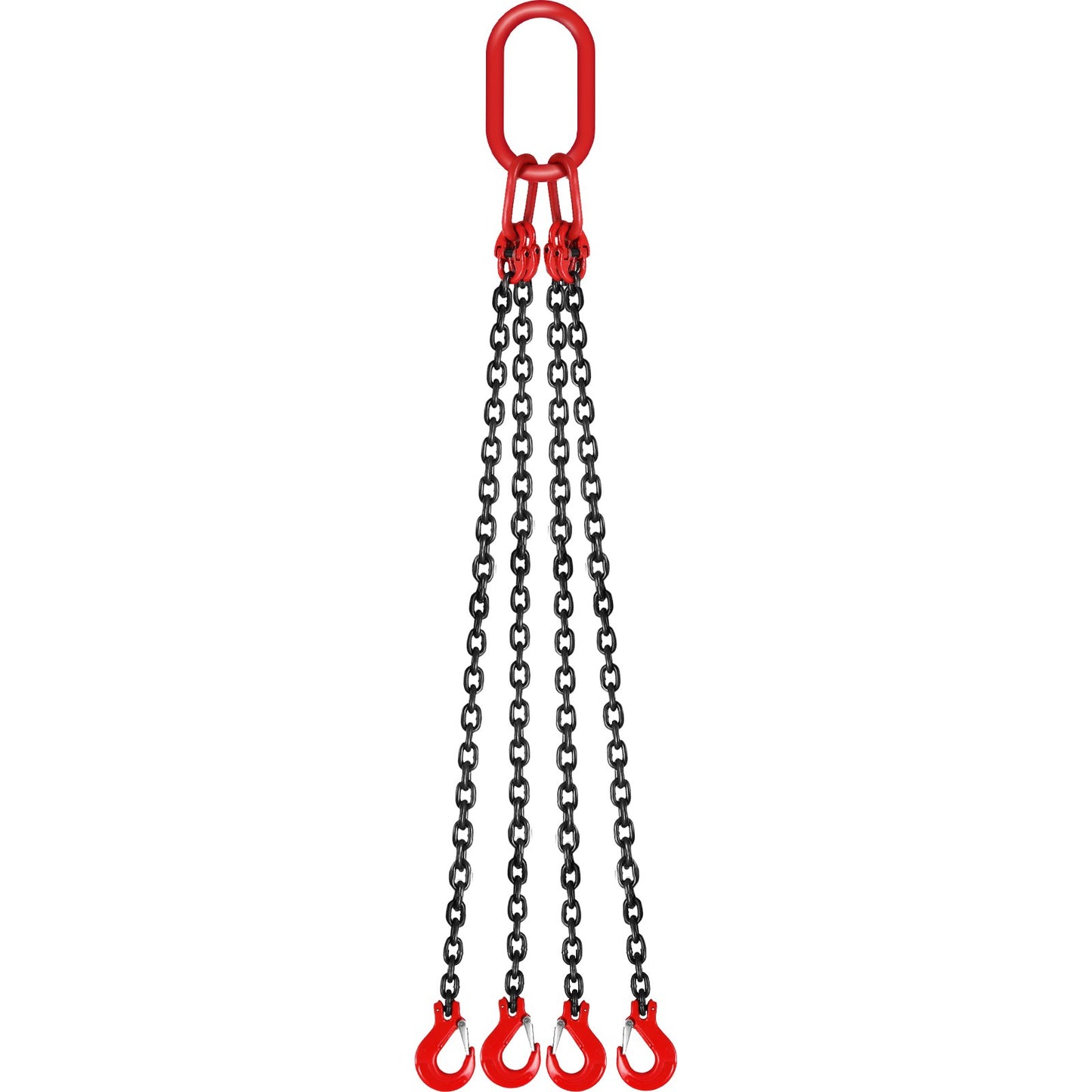 8MM Lifting Chain Sling with Hooks, 4 Legs Chain Sling Chain Sling, 1.5M Lifting Chains Chain Hanging with Shorter Crane 11023LBS/5T
