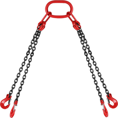 8MM Lifting Chain Sling with Hooks, 4 Legs Chain Sling Chain Sling, 1.5M Lifting Chains Chain Hanging with Shorter Crane 11023LBS/5T