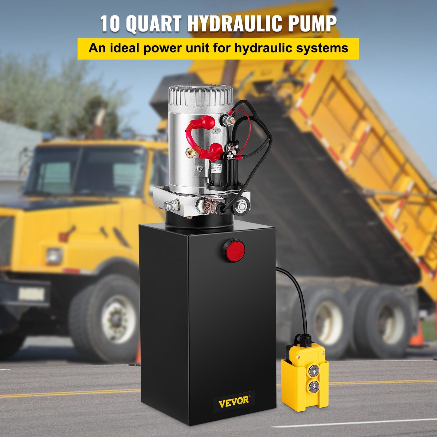 10 Quart Single Acting Hydraulic Pump Dump Trailer Relief Repair 12v