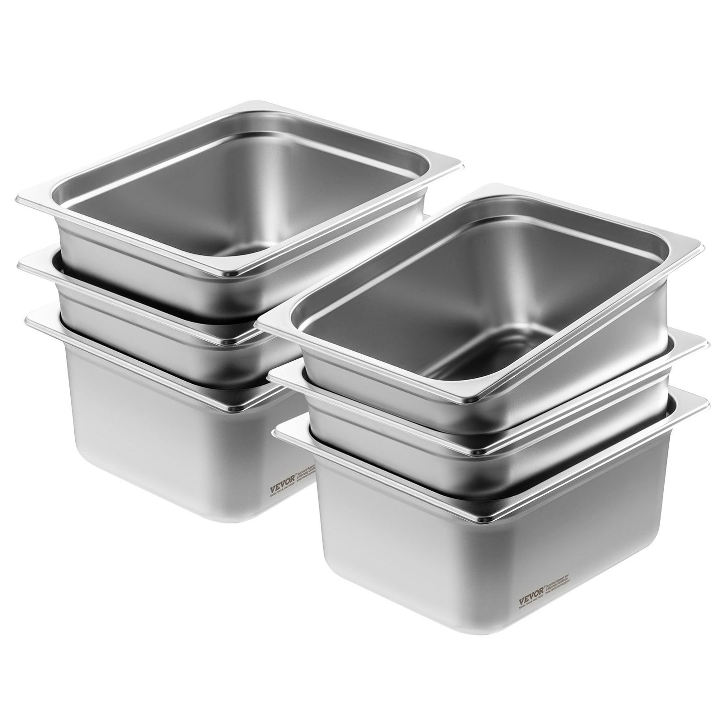 6er-Pack 1/2 Hotelpfannen Dampftischpfanne Edelstahl 6" tief