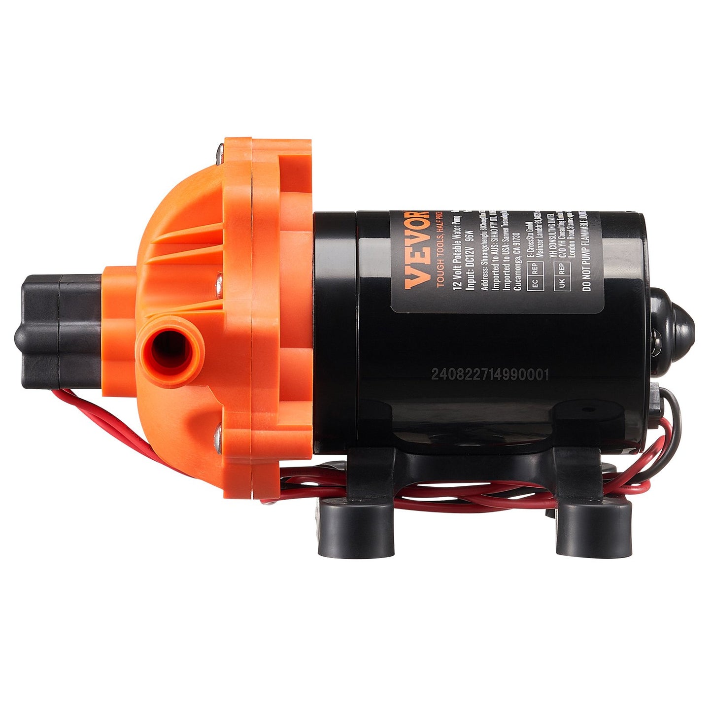 12V membranpump 3GPM 11,36 L/min 3-kammar vattenpump tryckbrytare