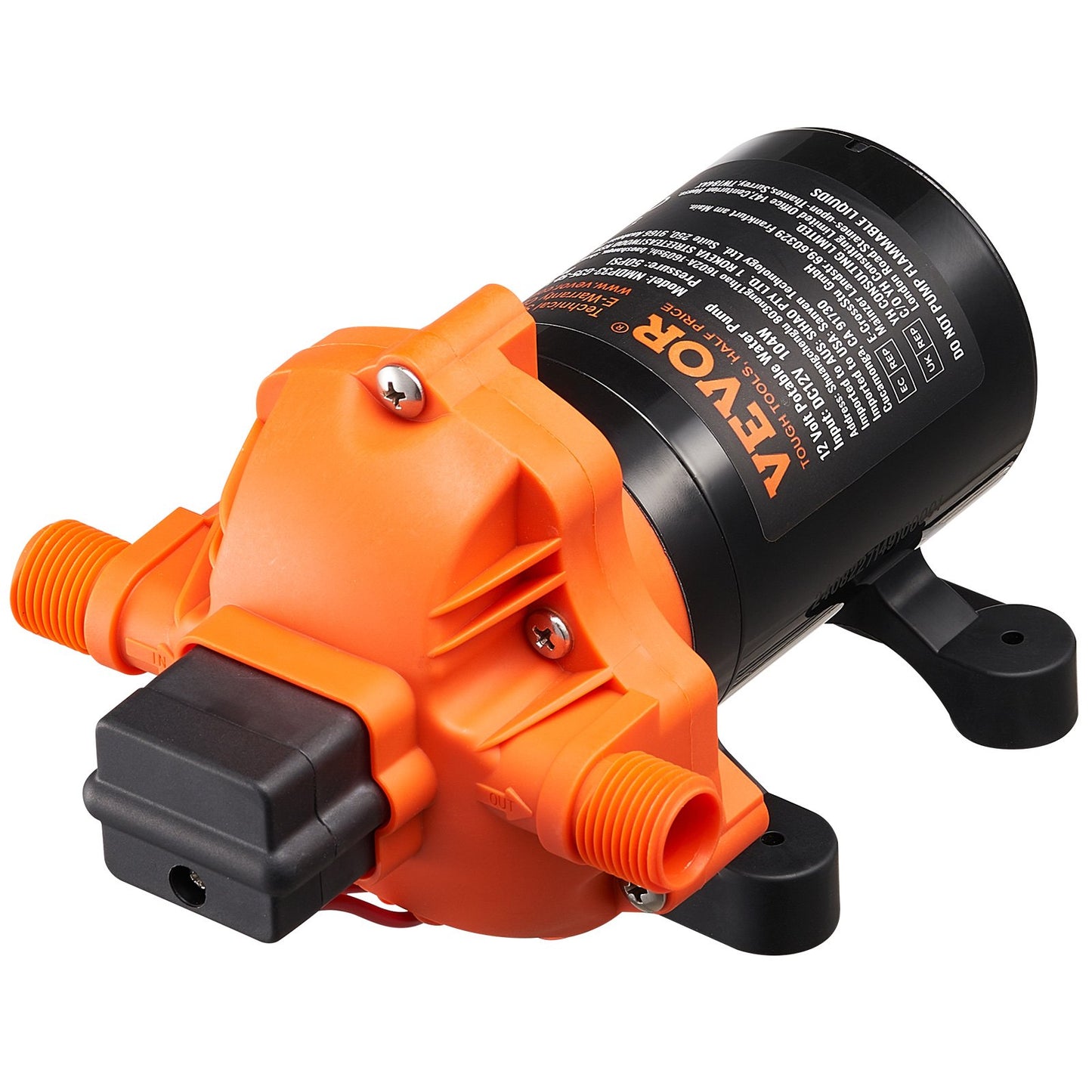 12V diaphragm pump 3.5GPM 13.25L/min 3-chamber water pump pressure switch