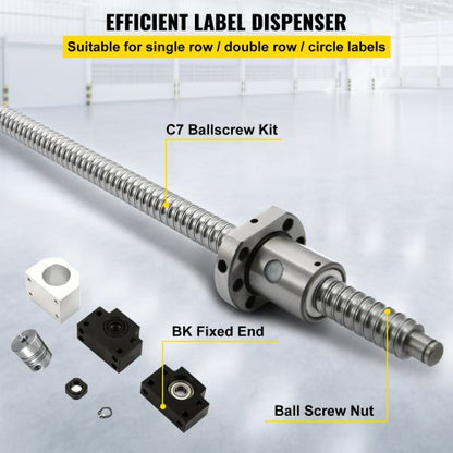 Rm1605-1000mm anti-backlashed ball screw+bf12/bk12 Stamina Cnc Axis C7 Standard