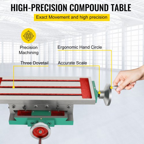 Milling Table 17.7×6.7Inch Compound Slide Milling Table 30KG Multifunction Worktable Cross Milling Machine Compound 2 Axis 4 Ways for All Drill Stands Bench Drilling Milling Machine | EU