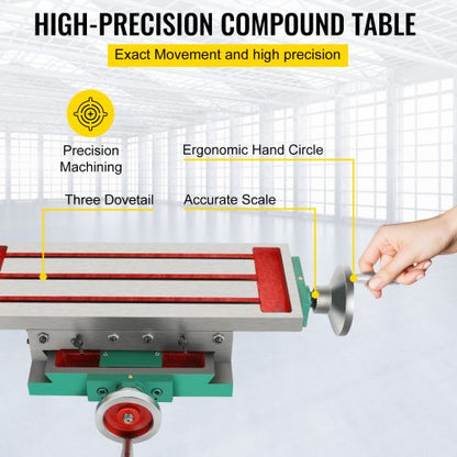 Milling Table 17.7×6.7Inch Compound Slide Milling Table 30KG Multifunction Worktable Cross Milling Machine Compound 2 Axis 4 Ways for All Drill Stands Bench Drilling Milling Machine | EU