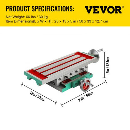 Milling Table 17.7×6.7Inch Compound Slide Milling Table 30KG Multifunction Worktable Cross Milling Machine Compound 2 Axis 4 Ways for All Drill Stands Bench Drilling Milling Machine | EU