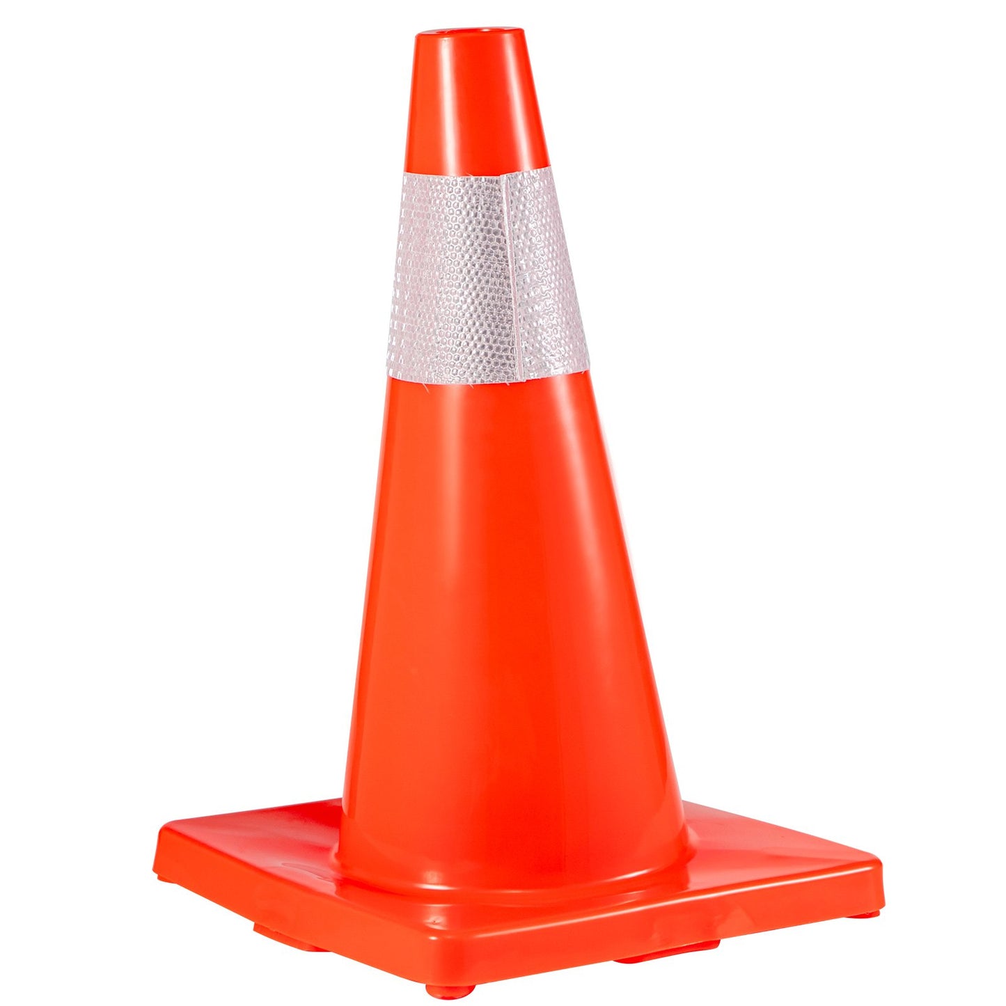 20Pack 18\" trafikkoner, säkerhetskoner för vägparkering PVC-bas, orange trafikkon med reflekterande kragar, riskkonstruktionskoner för hemtrafikparkering