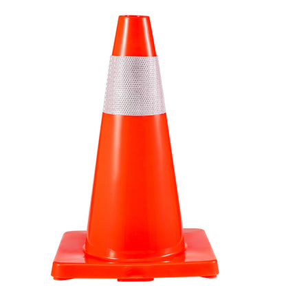 20Pack 18\" trafikkoner, säkerhetskoner för vägparkering PVC-bas, orange trafikkon med reflekterande kragar, riskkonstruktionskoner för hemtrafikparkering
