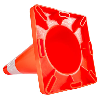 20Pack 18\" trafikkoner, säkerhetskoner för vägparkering PVC-bas, orange trafikkon med reflekterande kragar, riskkonstruktionskoner för hemtrafikparkering