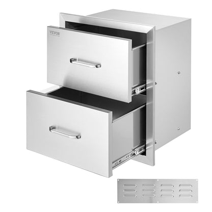 17,7"x20,5" UTOMHUS KÖK / BBQ ISLAND ROSTFRITT STÅL DUBBLA FÖRVARINGSLÅDA